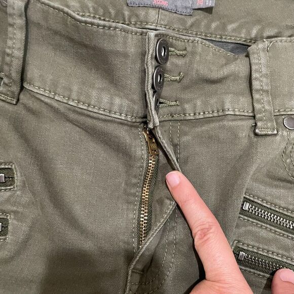 Torrid Women's Jegging Super Soft Olive Green Size 20R - Zipper Accents Career - Picture 5 of 10
